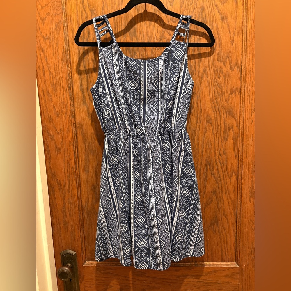 Miss Daisy Blue Geometric Summer Dress (S)